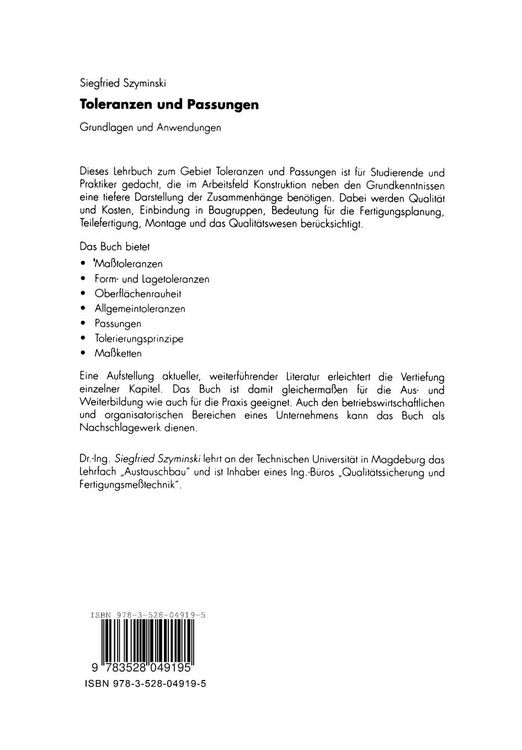 Produktbild: Toleranzen und Passungen
