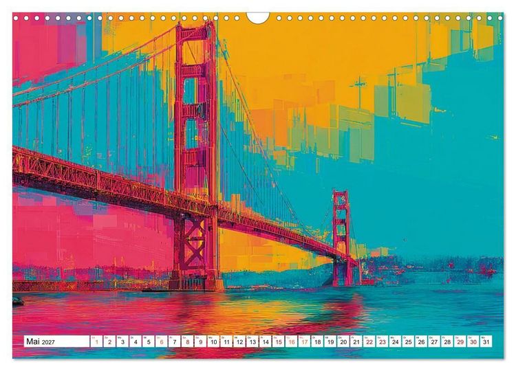 Produktbild: Die Golden Gate Bridge - Ikone am Pazifik (Wandkalender 2027 DIN A3 quer), CALVENDO Monatskalender