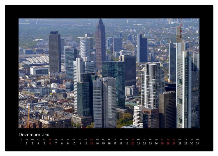 Produktbild: &uuml;ber den D&auml;chern von FRANKFURT (Tischkalender 2026 DIN A5 quer), CALVENDO Monatskalender