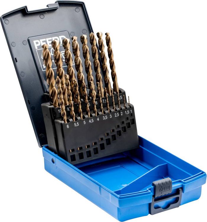 Produktbild: PFERD TOOLS 25203703 SET SPB DIN 338 HSSE N 1-10 INOX 19 Metall-Spiralbohrer-Set 19teilig 1 mm, 1.5 mm, 2 mm, 2.5 mm, 3 mm, 3.5