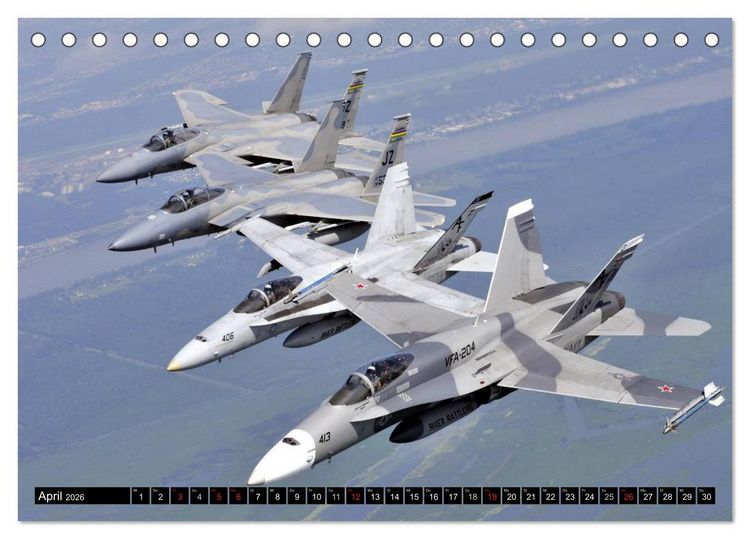 Produktbild: Kriegstechnik. Kampfjet-Impressionen (Tischkalender 2026 DIN A5 quer), CALVENDO Monatskalender
