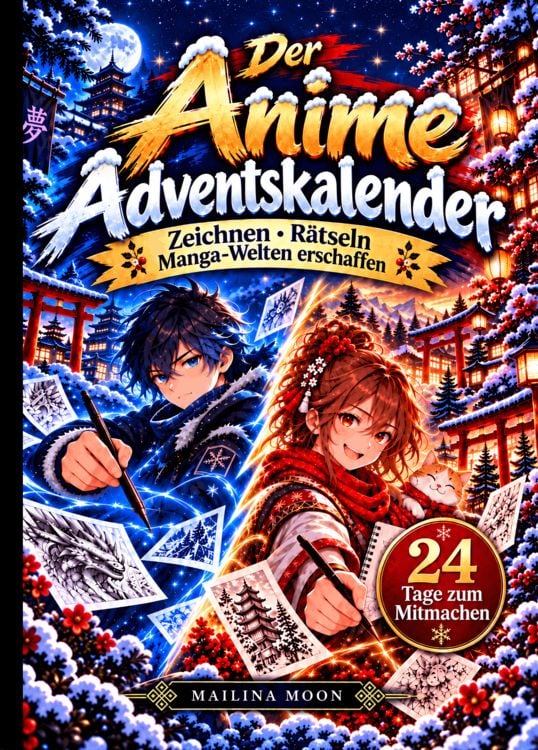 Produktbild: Der Anime Adventskalender - Zeichnen, R&auml;tseln und Manga-Welten erschaffen