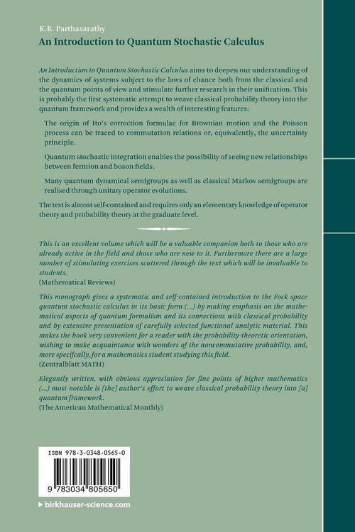 Produktbild: An Introduction to Quantum Stochastic Calculus