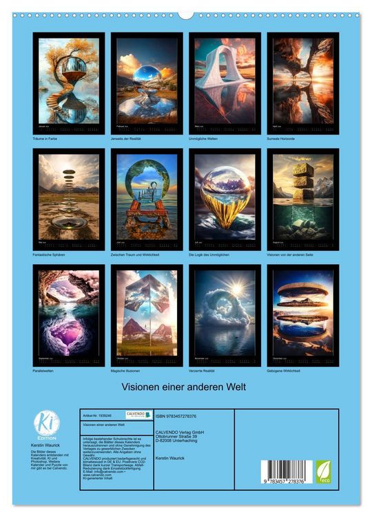 Produktbild: Visionen einer anderen Welt (hochwertiger Premium Wandkalender 2026 DIN A2 hoch), Kunstdruck in Hochglanz