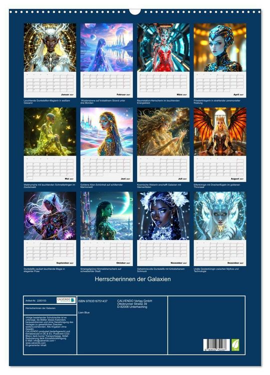 Produktbild: Herrscherinnen der Galaxien (Wandkalender 2027 DIN A2 hoch), CALVENDO Monatskalender