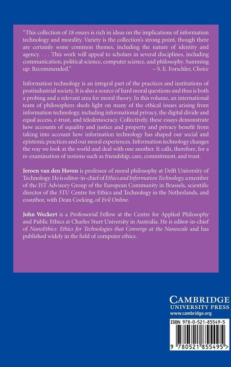 Produktbild: Information Technology and Moral Philosophy