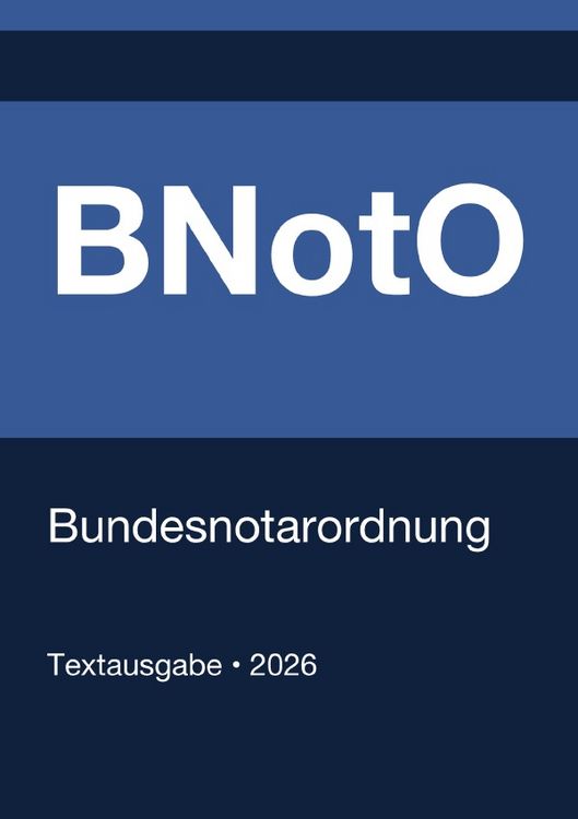 Produktbild: BNotO - Bundesnotarordnung (Deutschland) 2026