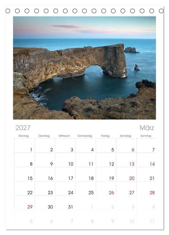 Produktbild: Tischplaner 2027 - Island - Iceland (A5 Tischkalender zum Aufstellen) CALVENDO