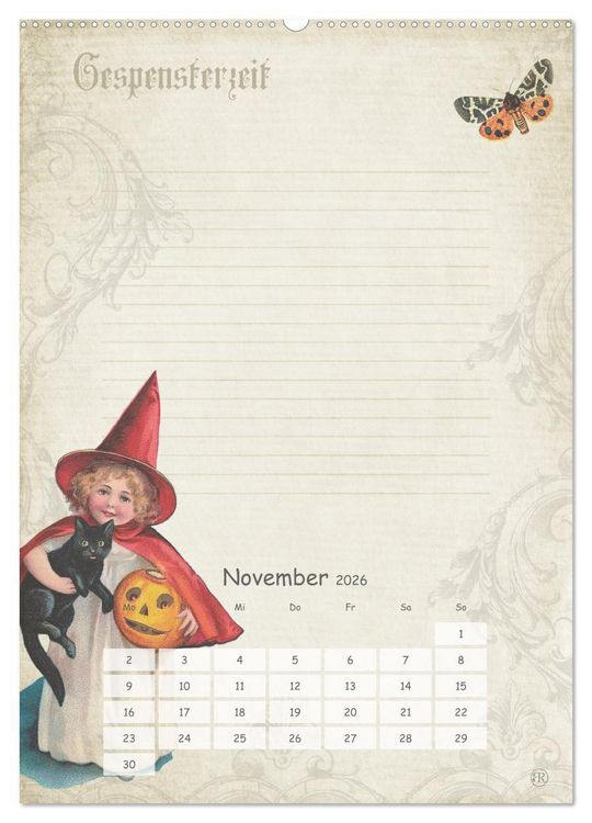 Produktbild: Nostalgie-Jahr, Motive aus alten Poesiealben (Wandkalender 2026 DIN A2 hoch), CALVENDO Monatskalender