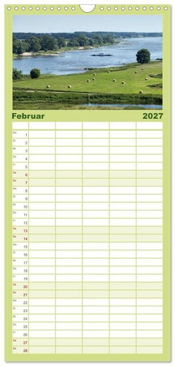 Produktbild: Familienplaner 2027 - Elbetal Nord - Radland Deutschland mit 5 Spalten (Wandkalender, 21 x 45 cm) CALVENDO