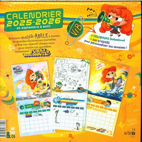 Produktbild: Mortelle Ad&egrave;le : calendrier 2025 2026 : de septembre &agrave; ao&ucirc;t