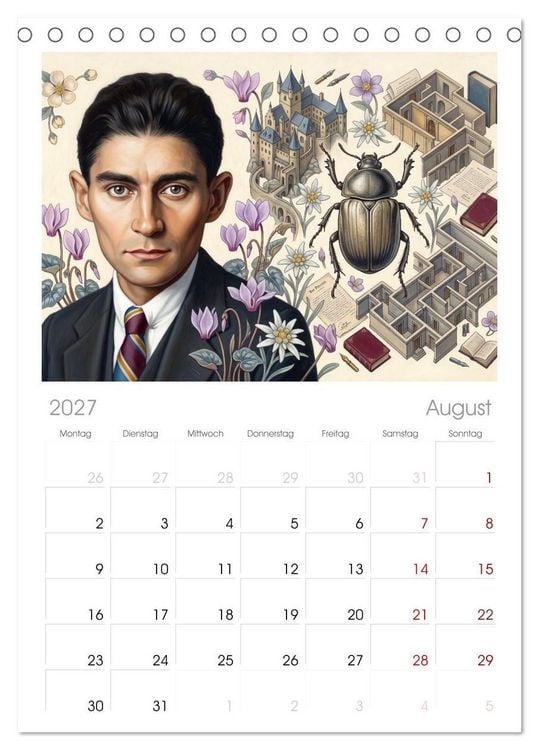 Produktbild: Tischplaner 2027 - Literarische Stimmen ihrer Zeit (A5 Tischkalender zum Aufstellen) CALVENDO
