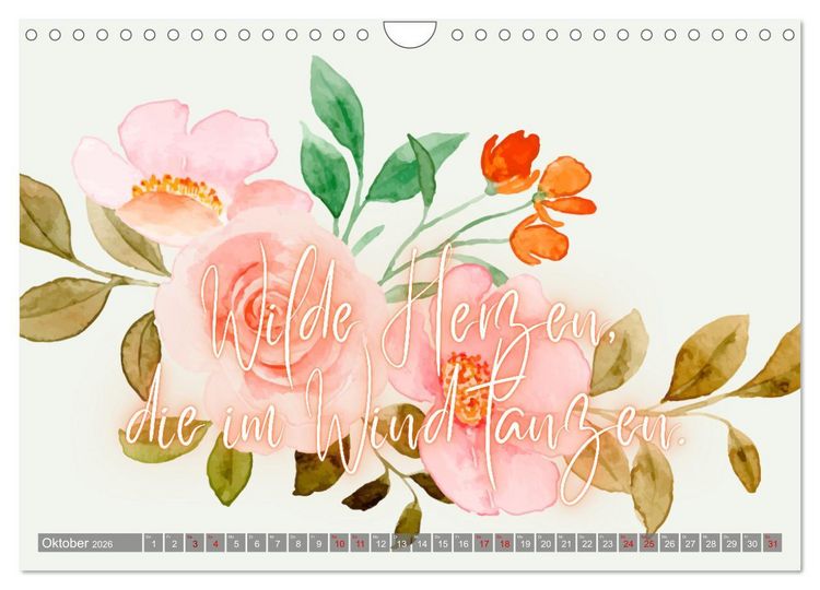 Produktbild: Flower Romance - Romantischer Bl&uuml;tenzauber (Wandkalender 2026 DIN A4 quer), CALVENDO Monatskalender