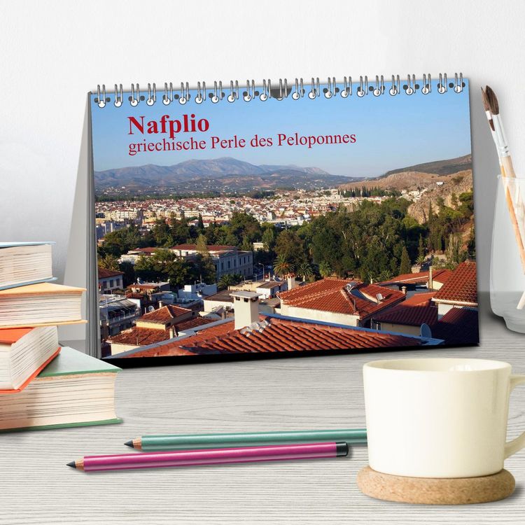 Produktbild: Nafplio &ndash; griechische Perle des Peloponnes (Tischkalender 2026 DIN A5 quer), CALVENDO Monatskalender