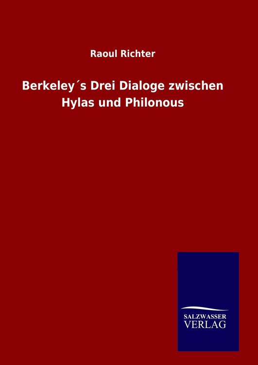 Produktbild: Berkeley&acute;s Drei Dialoge zwischen Hylas und Philonous