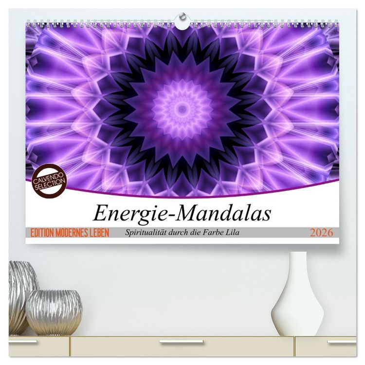 Produktbild: Energie - Mandalas, Spiritualit&auml;t durch die Farbe Lila (hochwertiger Premium Wandkalender 2026 DIN A2 quer), Kunstdruck in Hochglanz