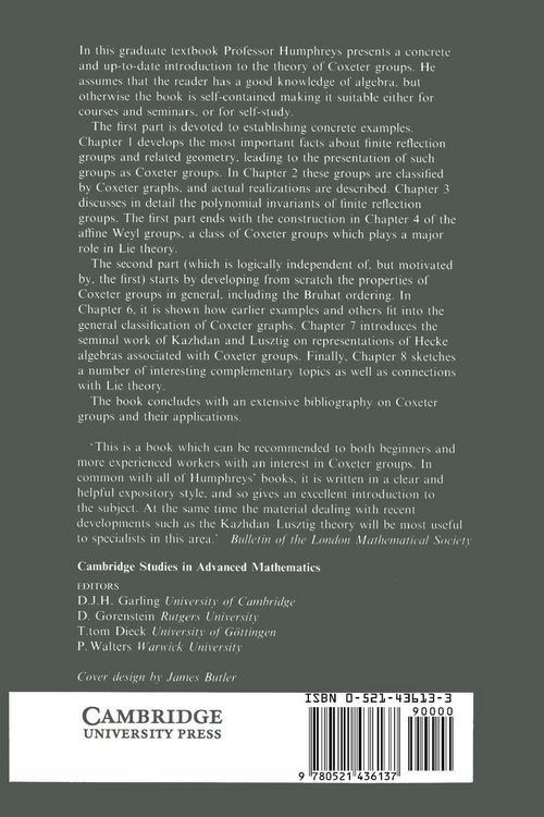Produktbild: Reflection Groups and Coxeter Group