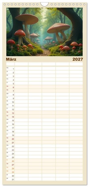 Produktbild: Familienplaner 2027 - Fabelhafte Orte &ndash; Landschaften aus M&auml;rchen und Sagen mit 5 Spalten (Wandkalender, 21 x 45 cm) CALVENDO