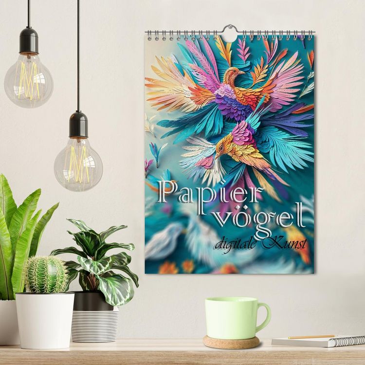 Produktbild: Papierv&ouml;gel - Digitale Kunst (Wandkalender 2026 DIN A4 hoch), CALVENDO Monatskalender