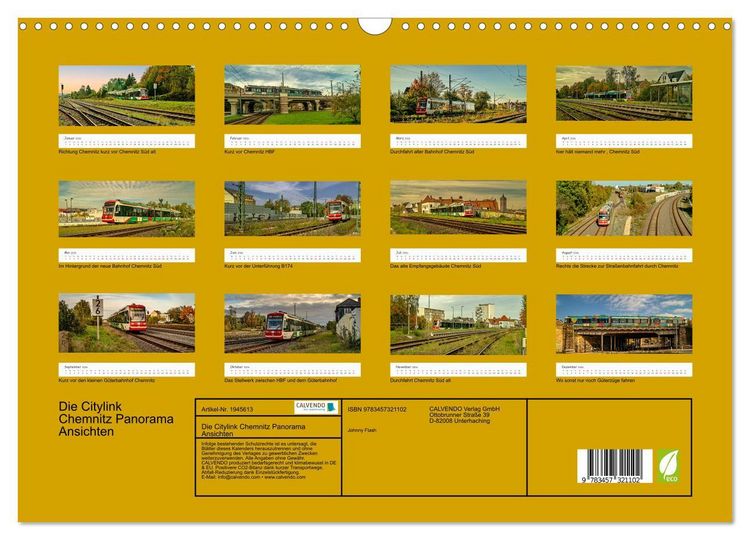 Produktbild: Die Citylink Chemnitz Panorama Ansichten (Wandkalender 2026 DIN A3 quer), CALVENDO Monatskalender