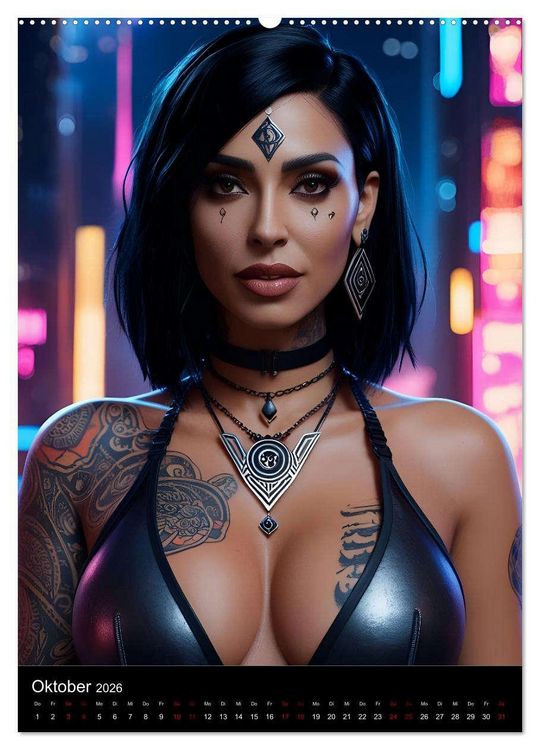 Produktbild: Die Hexen von Cyberpunk City (Wandkalender 2026 DIN A2 hoch), CALVENDO Monatskalender