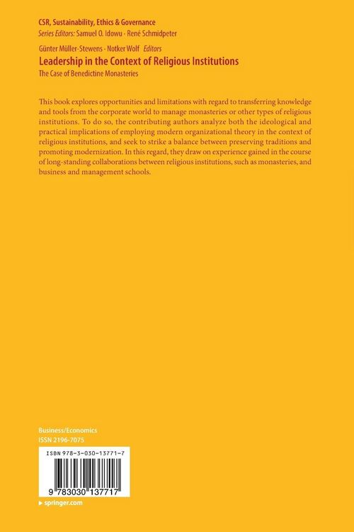 Produktbild: Leadership in the Context of Religious Institutions