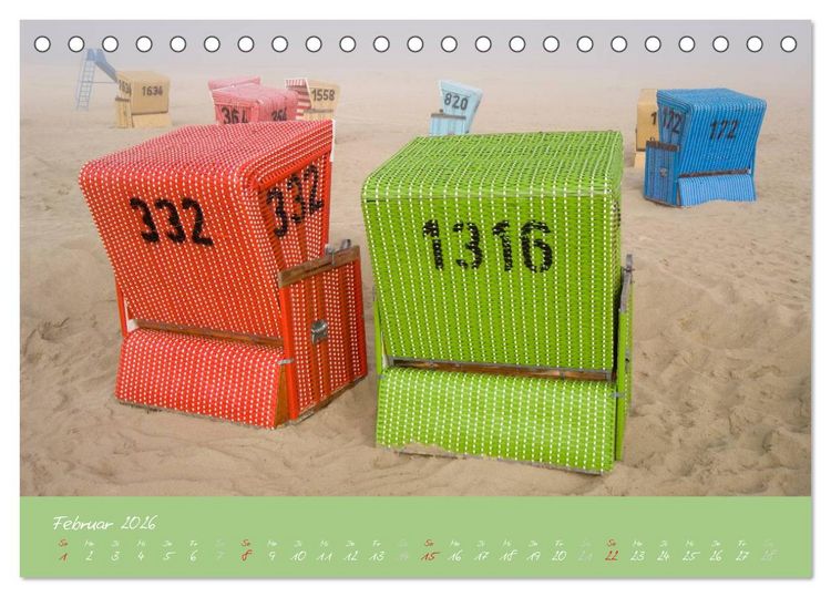 Produktbild: Strandk&ouml;rbe &ndash; bunte Vielfalt an der Nordsee (Tischkalender 2026 DIN A5 quer), CALVENDO Monatskalender
