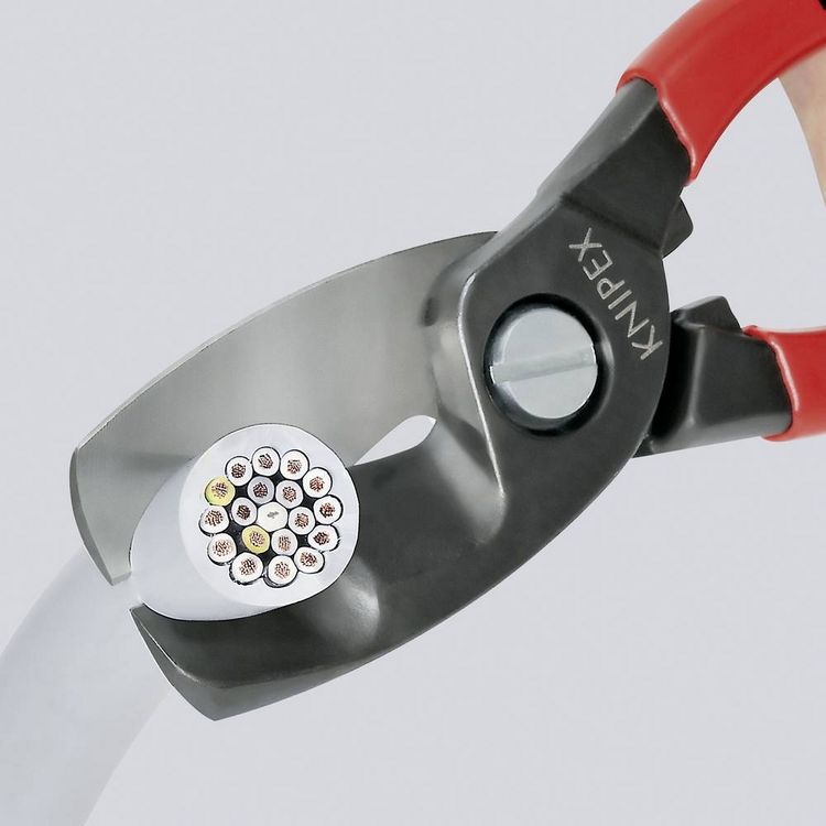 Produktbild: Knipex 95 11 200 Kabelschere Geeignet f&uuml;r (Abisoliertechnik) Alu- und Kupferkabel, ein- und mehrdr&auml;htig 20 mm 70 mm&sup2; 2