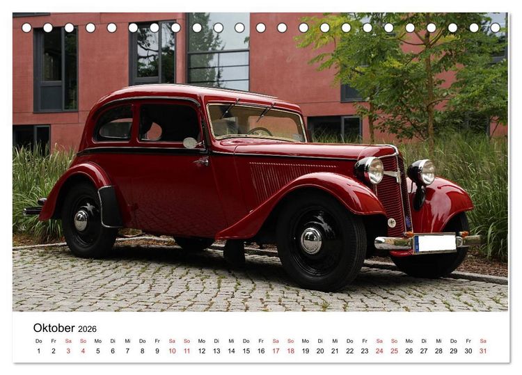 Produktbild: Oldtimer aller Art (Tischkalender 2026 DIN A5 quer), CALVENDO Monatskalender