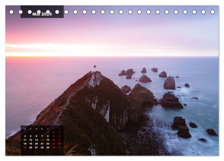Produktbild: Neuseeland - Traumlandschaften aus einem Naturparadies (Tischkalender 2026 DIN A5 quer), CALVENDO Monatskalender