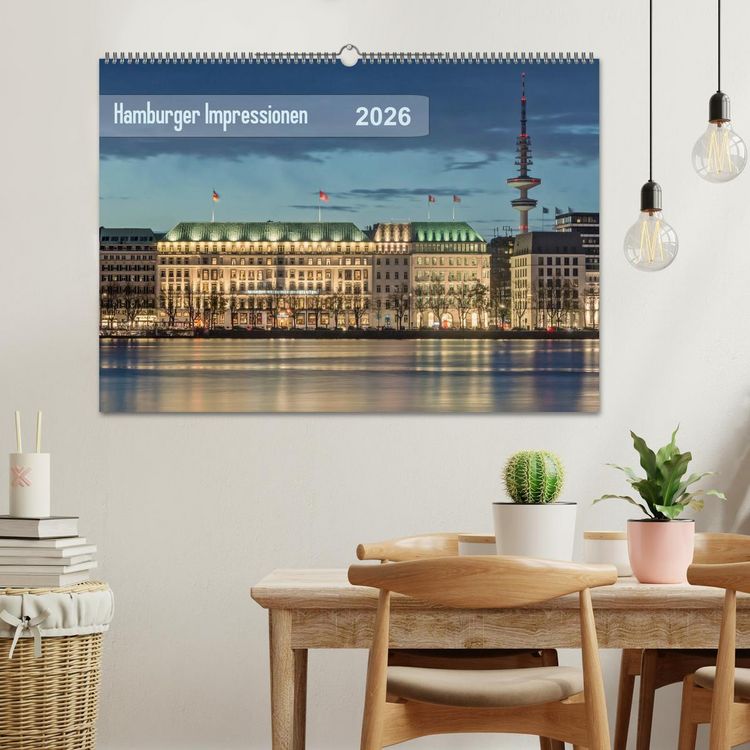 Produktbild: Hamburger Impressionen 2026 (Wandkalender 2026 DIN A2 quer), CALVENDO Monatskalender