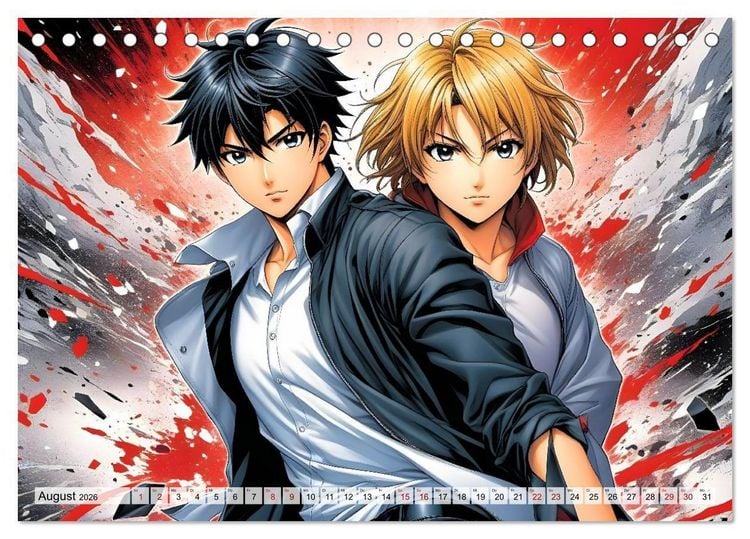 Produktbild: Manga Action Heroes (Tischkalender 2026 DIN A5 quer), CALVENDO Monatskalender