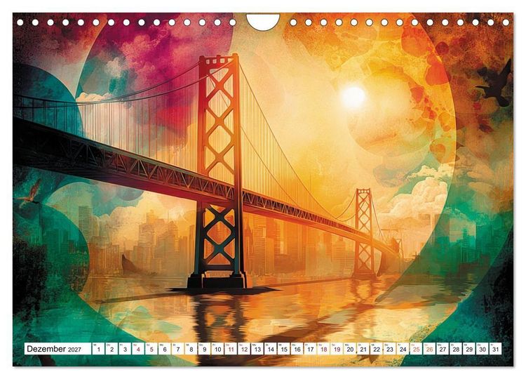 Produktbild: Die Golden Gate Bridge - Ikone am Pazifik (Wandkalender 2027 DIN A4 quer), CALVENDO Monatskalender