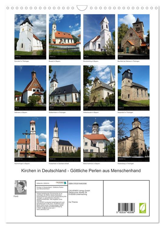 Produktbild: Kirchen in Deutschland - G&ouml;ttliche Perlen aus Menschenhand (Wandkalender 2026 DIN A3 hoch), CALVENDO Monatskalender