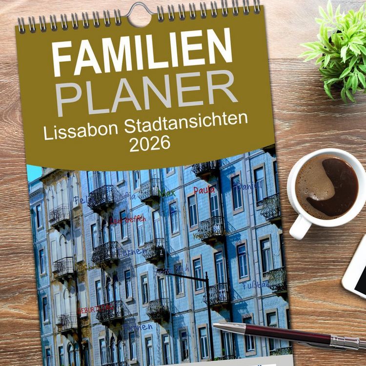 Produktbild: Familienplaner 2026 - Lissabon Stadtansichten 2026 mit 5 Spalten (Wandkalender, 21 x 45 cm) CALVENDO