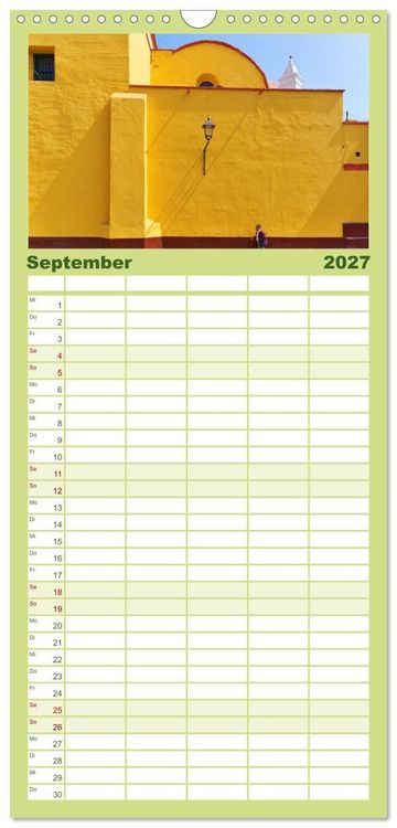 Produktbild: Familienplaner 2027 - Bekanntes und Unbekanntes Peru mit 5 Spalten (Wandkalender, 21 x 45 cm) CALVENDO