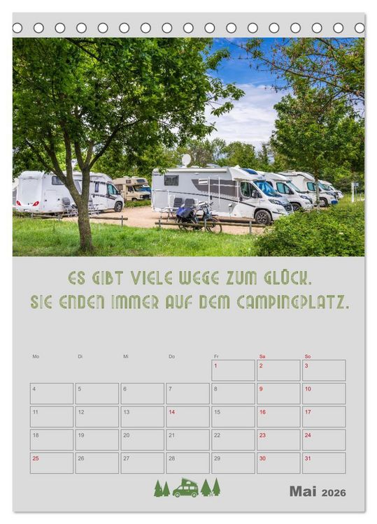 Produktbild: Camping - Hotel kann jeder! (Tischkalender 2026 DIN A5 hoch), CALVENDO Monatskalender