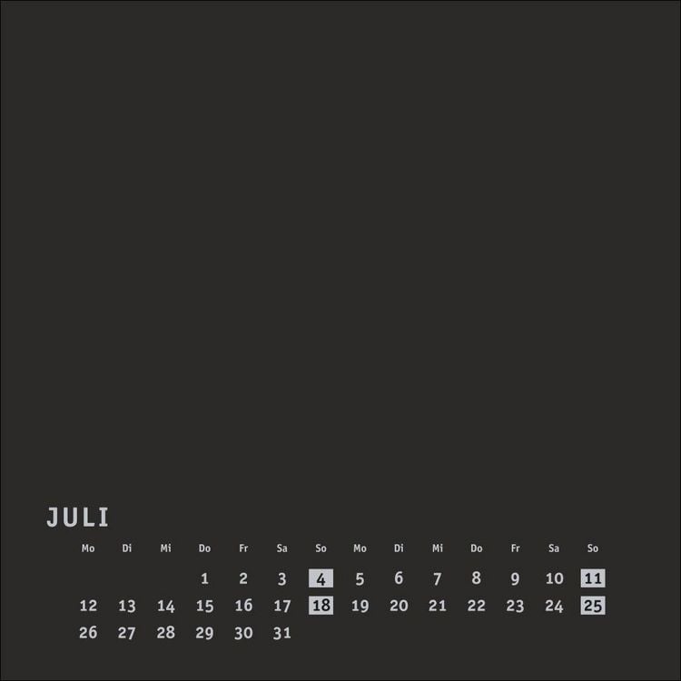 Produktbild: Premium-Bastelkalender schwarz klein 2027