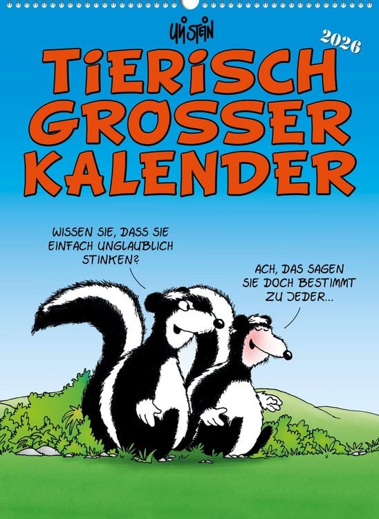 Produktbild: Uli Stein Tierisch großer Kalender 2026: Monatskalender für die Wand im Großformat