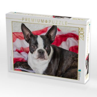 Produktbild: Colored Boston Terrier Stripes Brindle/White (Puzzle)