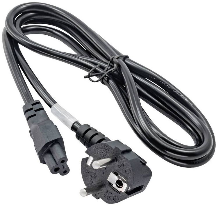 Produktbild: Akyga Strom Adapterkabel [1x Schutzkontakt-Stecker - 1x Kleeblatt-Buchse C5] 1.50m Schwarz