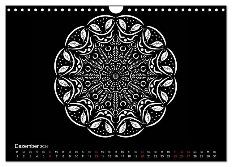 Produktbild: Entspannung und Ruhe durch Mandalas (Wandkalender 2026 DIN A4 quer), CALVENDO Monatskalender