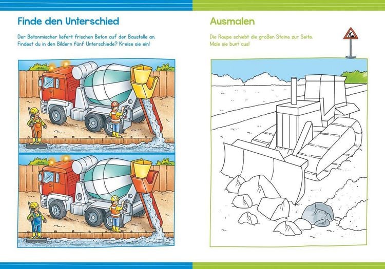 Produktbild: Malen und R&auml;tseln f&uuml;r Kindergartenkinder. Baustelle