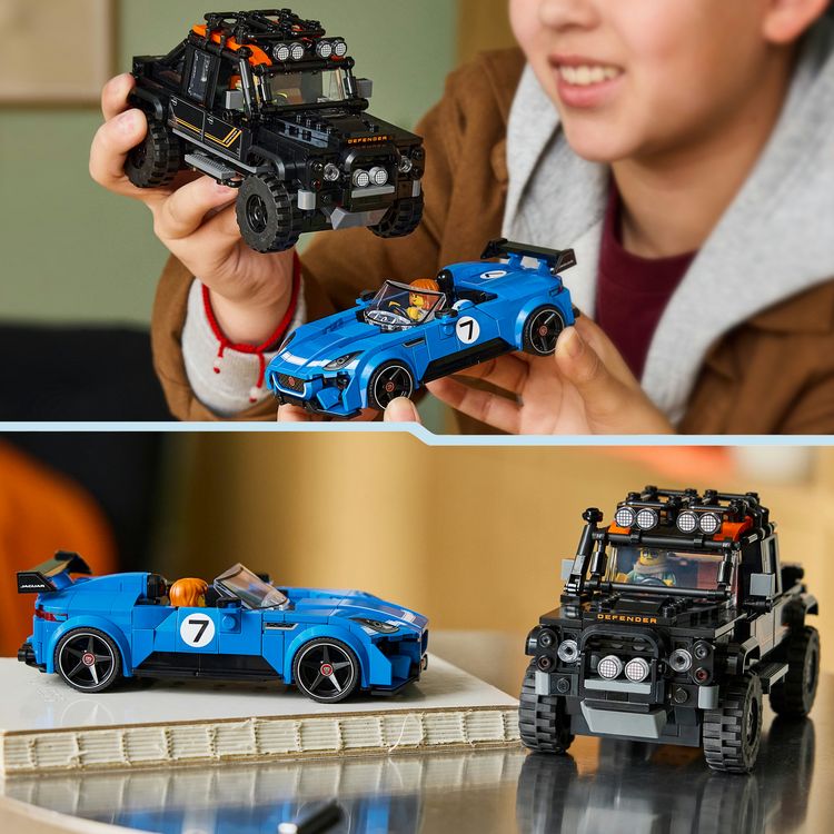Produktbild: LEGO Speed Champions 77264 Jaguar Project 7 & Land Rover Defender, Spielzeugautos f&uuml;r Kinder