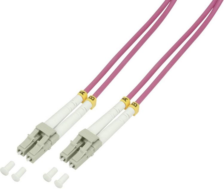 Produktbild: LogiLink FP4LC01 Glasfaser LWL Anschlusskabel 1.00m Violett 50/125 &micro; Multimode OM4