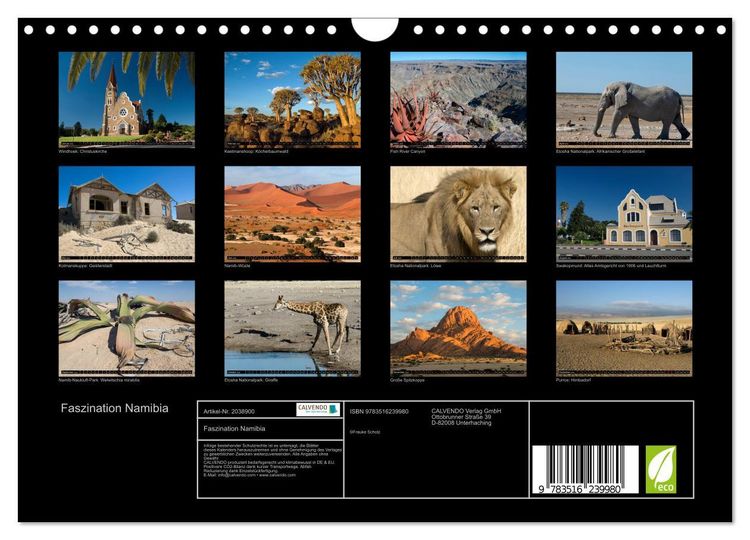 Produktbild: Faszination Namibia (Wandkalender 2026 DIN A4 quer), CALVENDO Monatskalender