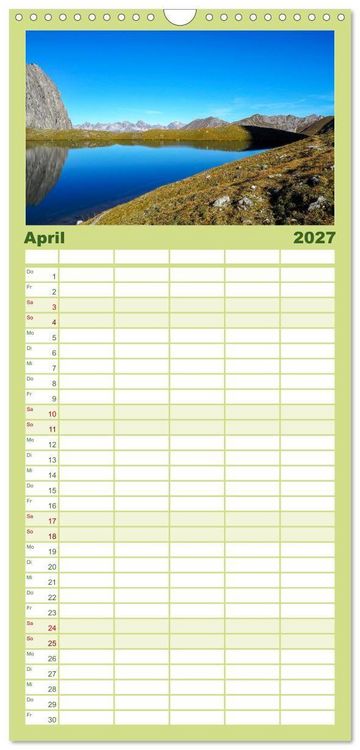 Produktbild: Familienplaner 2027 - Lechtaler Alpen mit 5 Spalten (Wandkalender, 21 x 45 cm) CALVENDO
