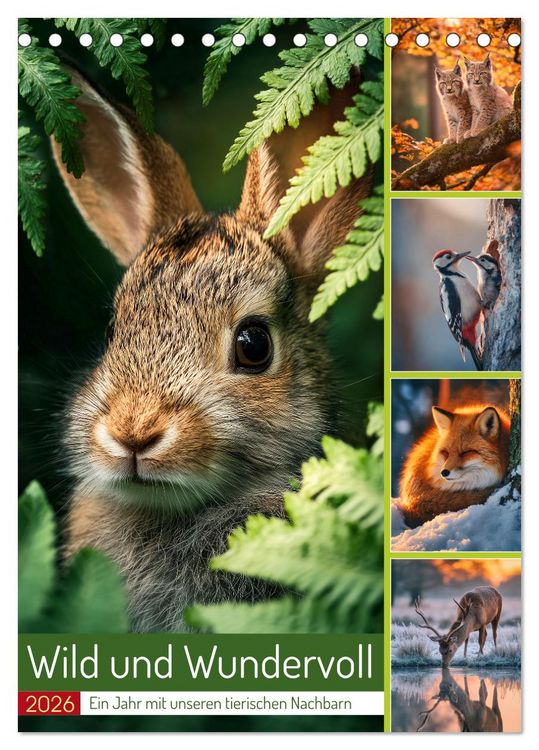Produktbild: Wild und Wundervoll (Tischkalender 2026 DIN A5 hoch), CALVENDO Monatskalender