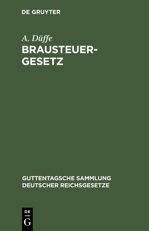Produktbild: Brausteuergesetz