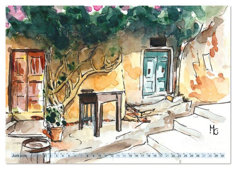 Produktbild: Isola d'Elba - Acquerelli (Tischkalender 2026 DIN A5 quer), CALVENDO Monatskalender